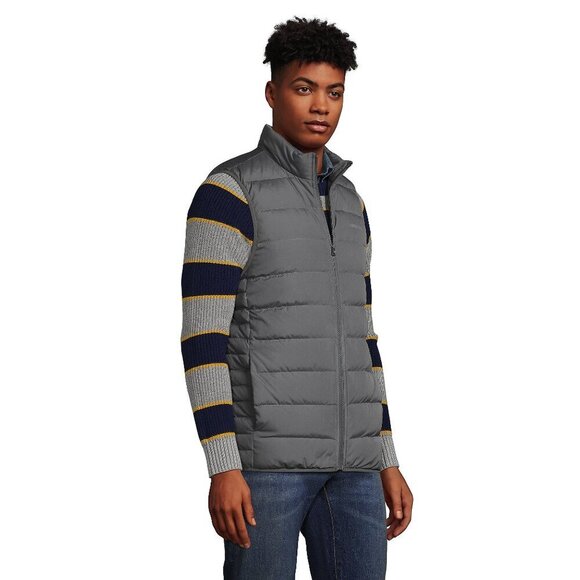 Lands' End NWT Men's Down Puffer Vest in Warm Graphite - Picture 1 of 3